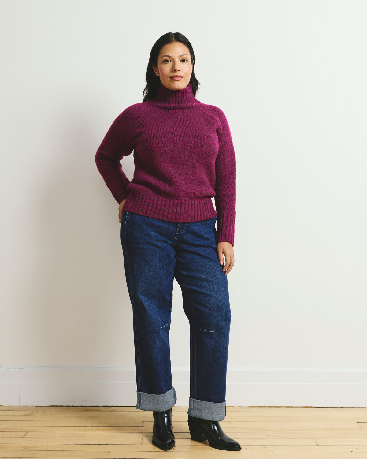 Brandi Cuffed Barrel Leg Jeans - Berkeley Blue