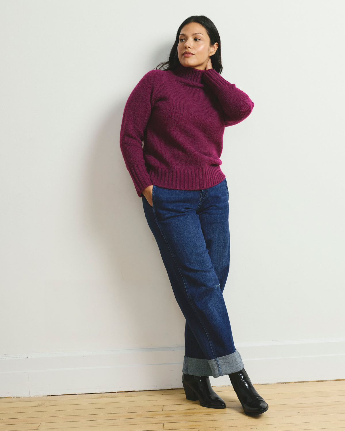 Brandi Cuffed Barrel Leg Jeans - Berkeley Blue