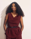 Lando Belted Ponte Top - Deep Red Tweed | Plus Size & Straight Size Women's Fashion | Universal Standard
