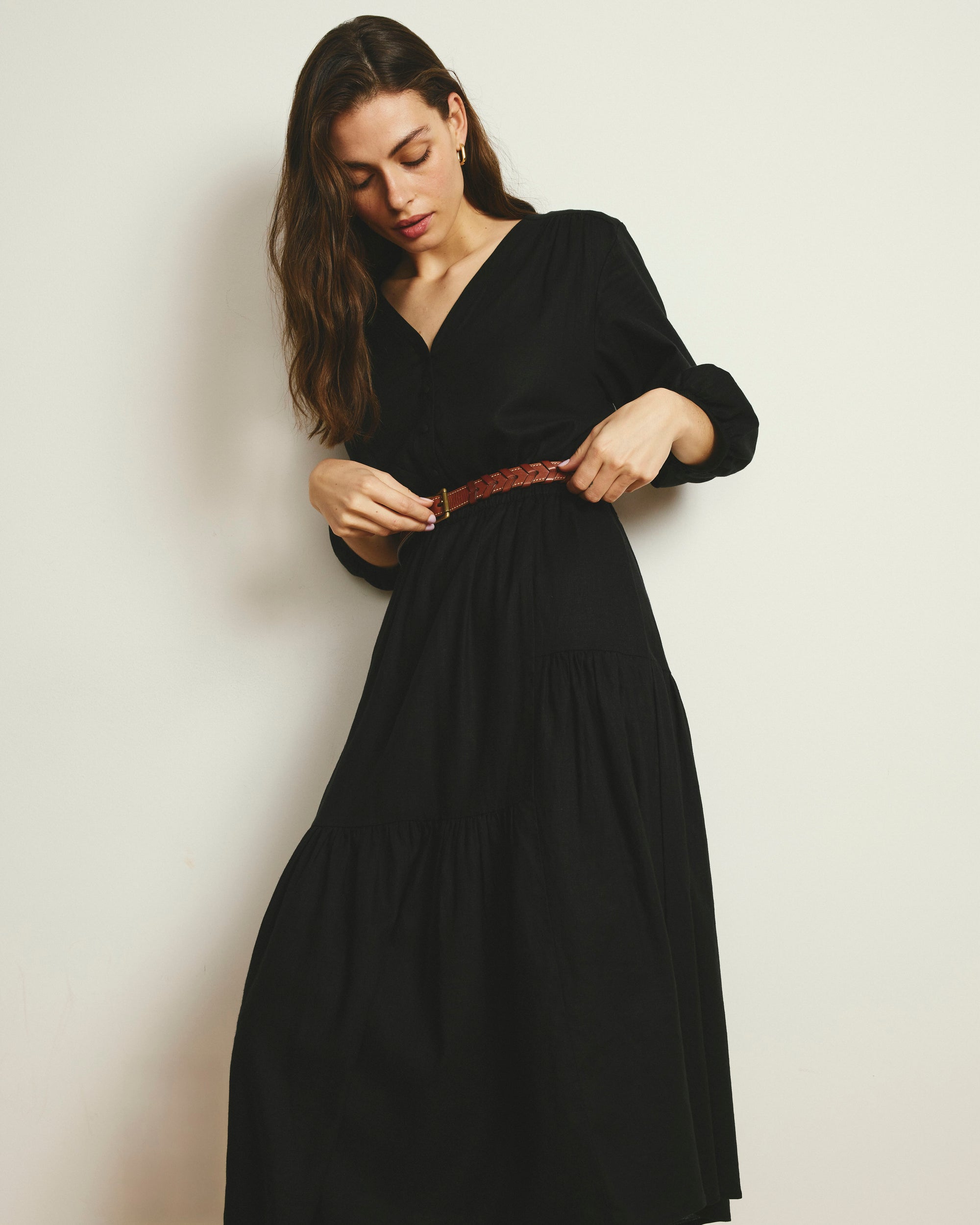 Sorrento Linen Midi Dress - Black Universal Standard Sorrento Linen Midi Dress - Black Universal Standard