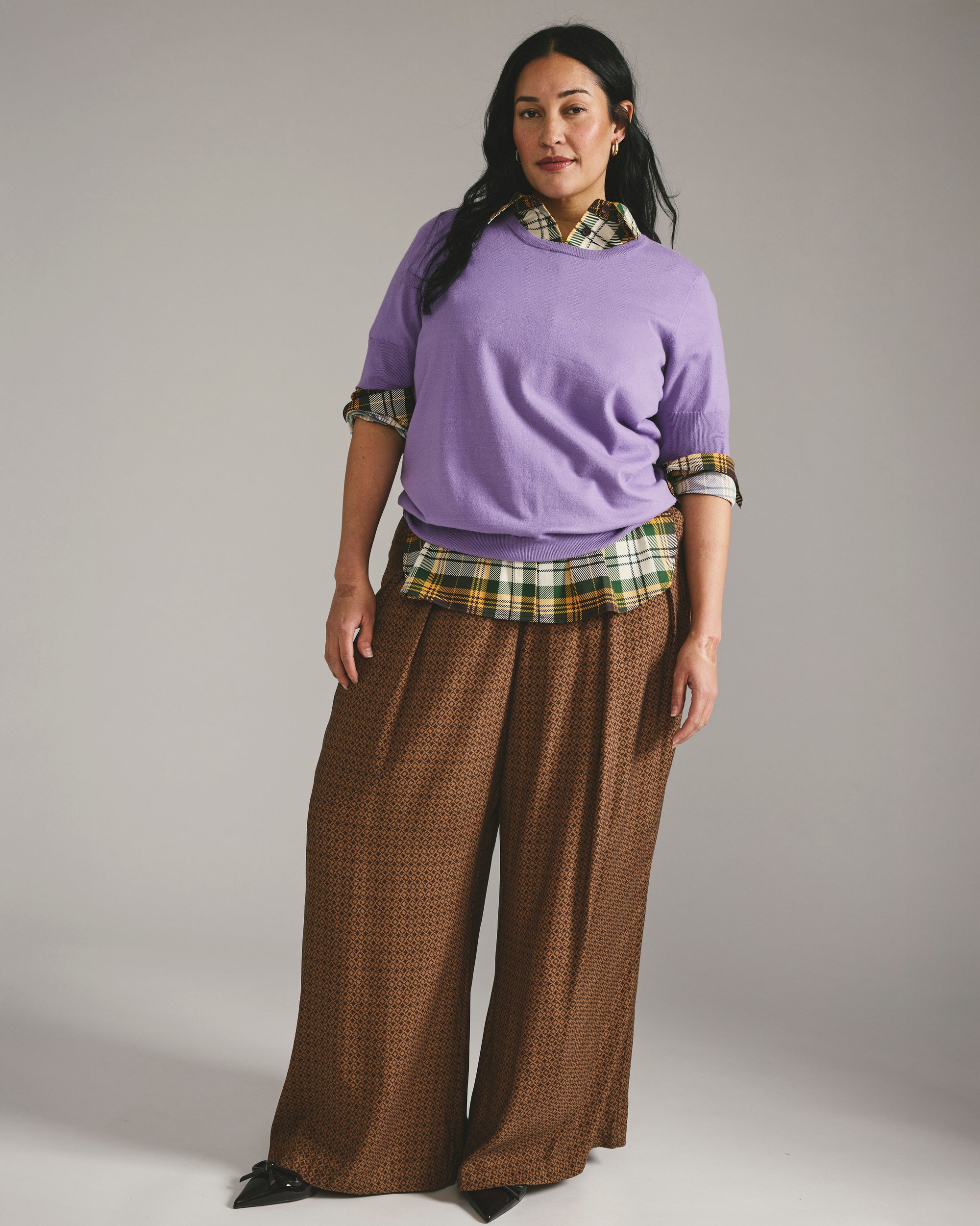 Palais Cooling Cupro Wide Leg Pant - Brown Hacienda Print