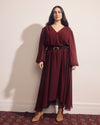 Karina V-Neck Chiffon Dress - Deep Red