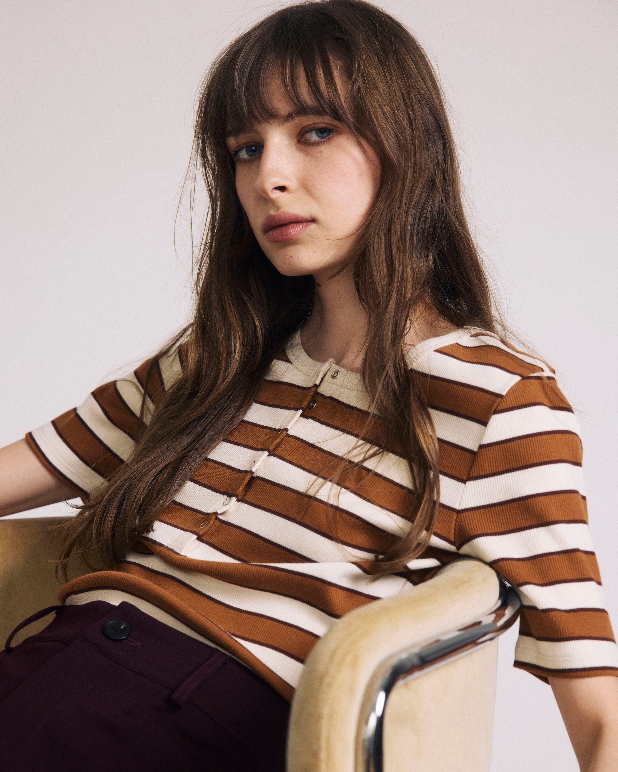 Henley Short Sleeve Ribbed Tee - Baker Street Stripe | Plus Size & Straight Size Women's Fashion | Universal Standard