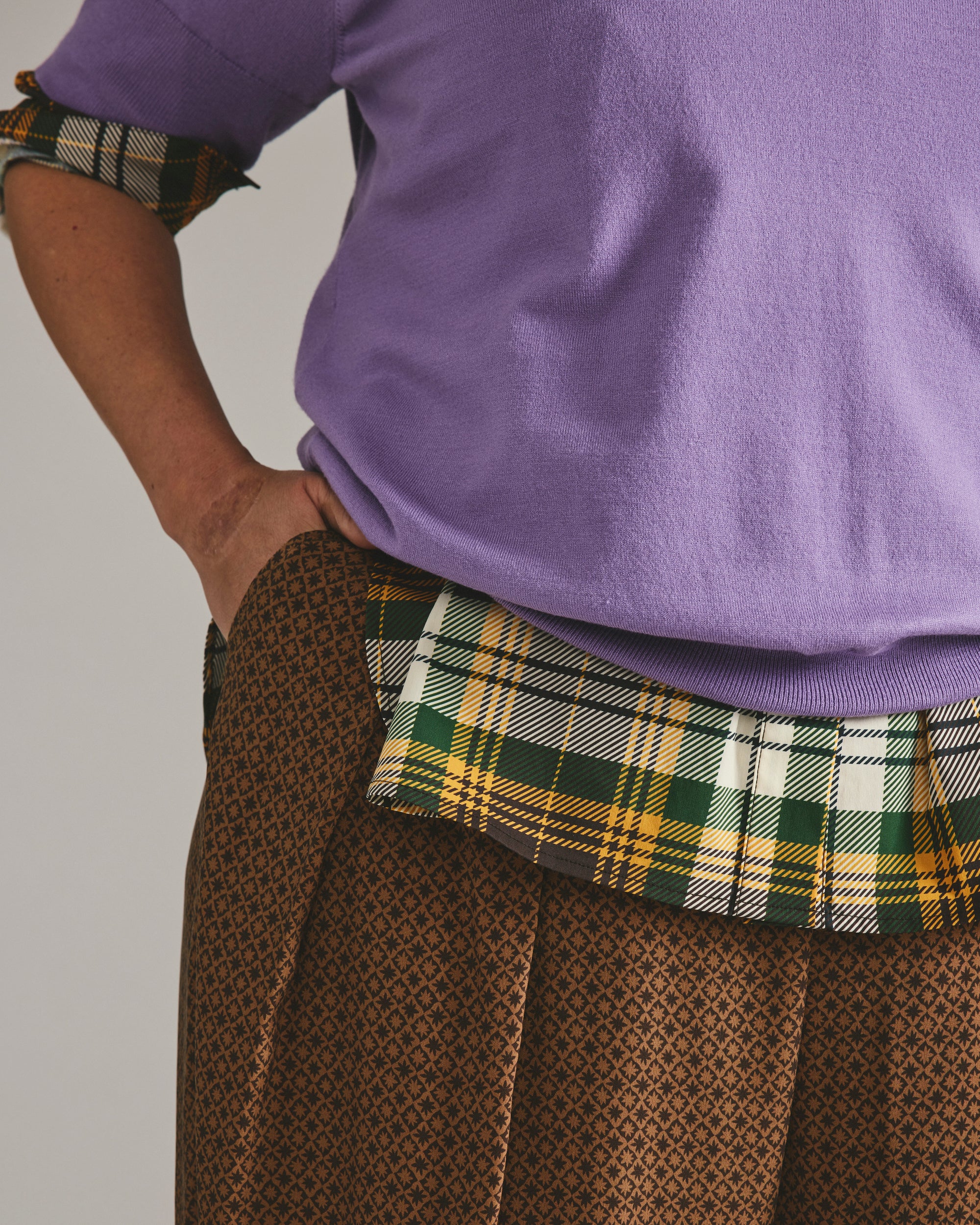 Savvy Fine Knit Sweater Top - Purple Posey