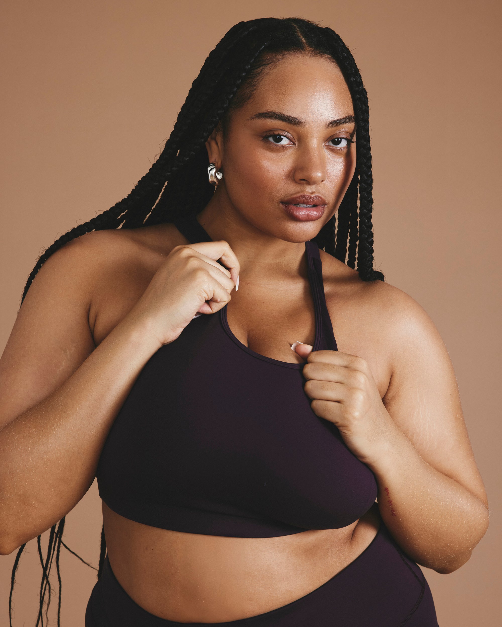Next-to-Naked Racerback Sports Bra - Purple Jewel | Plus Size & Straight Size Women's Fashion | Universal Standard