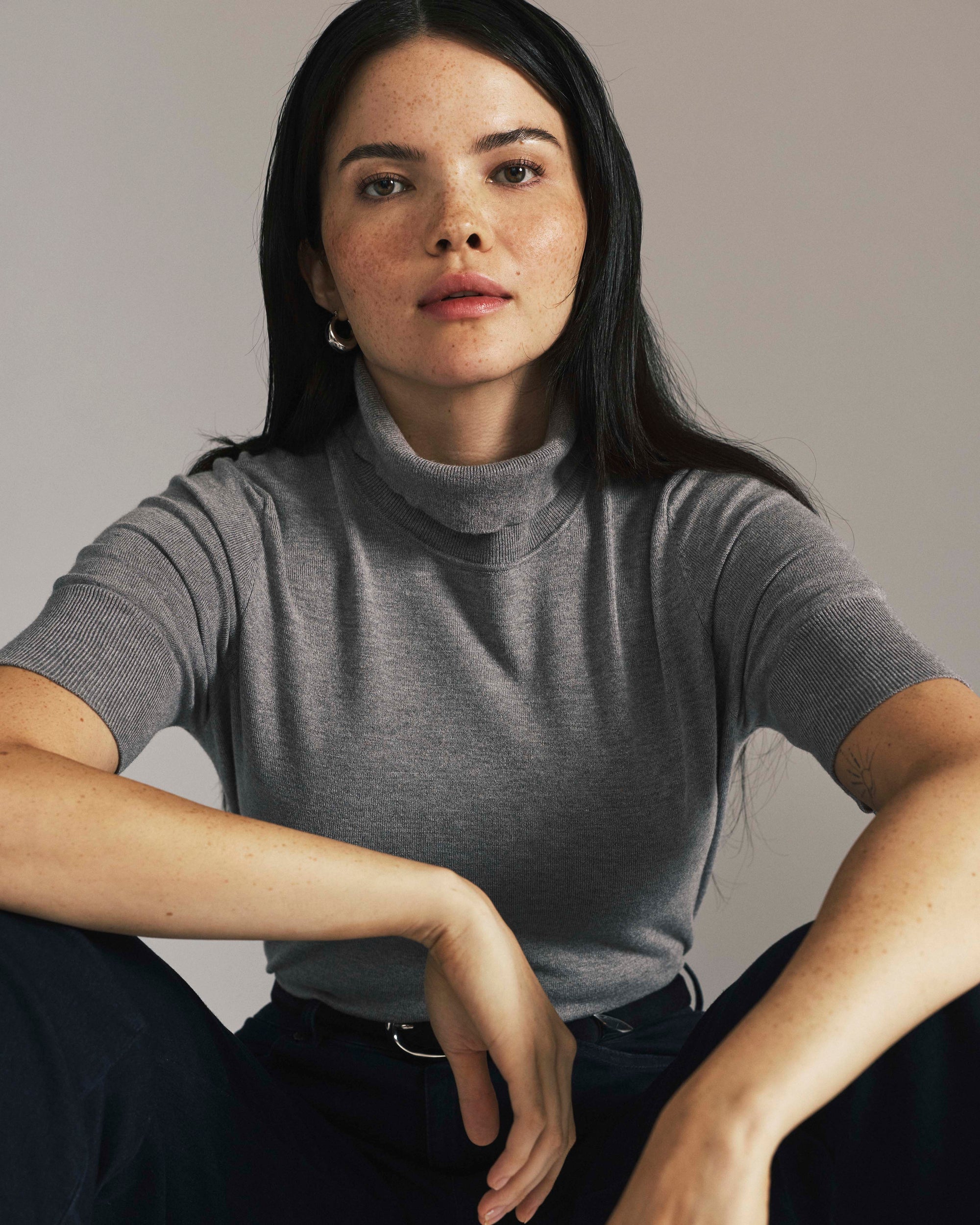 Savvy Fine Knit Turtleneck Sweater Top - Barcarolle Gray | Plus Size & Straight Size Women's Fashion | Universal Standard