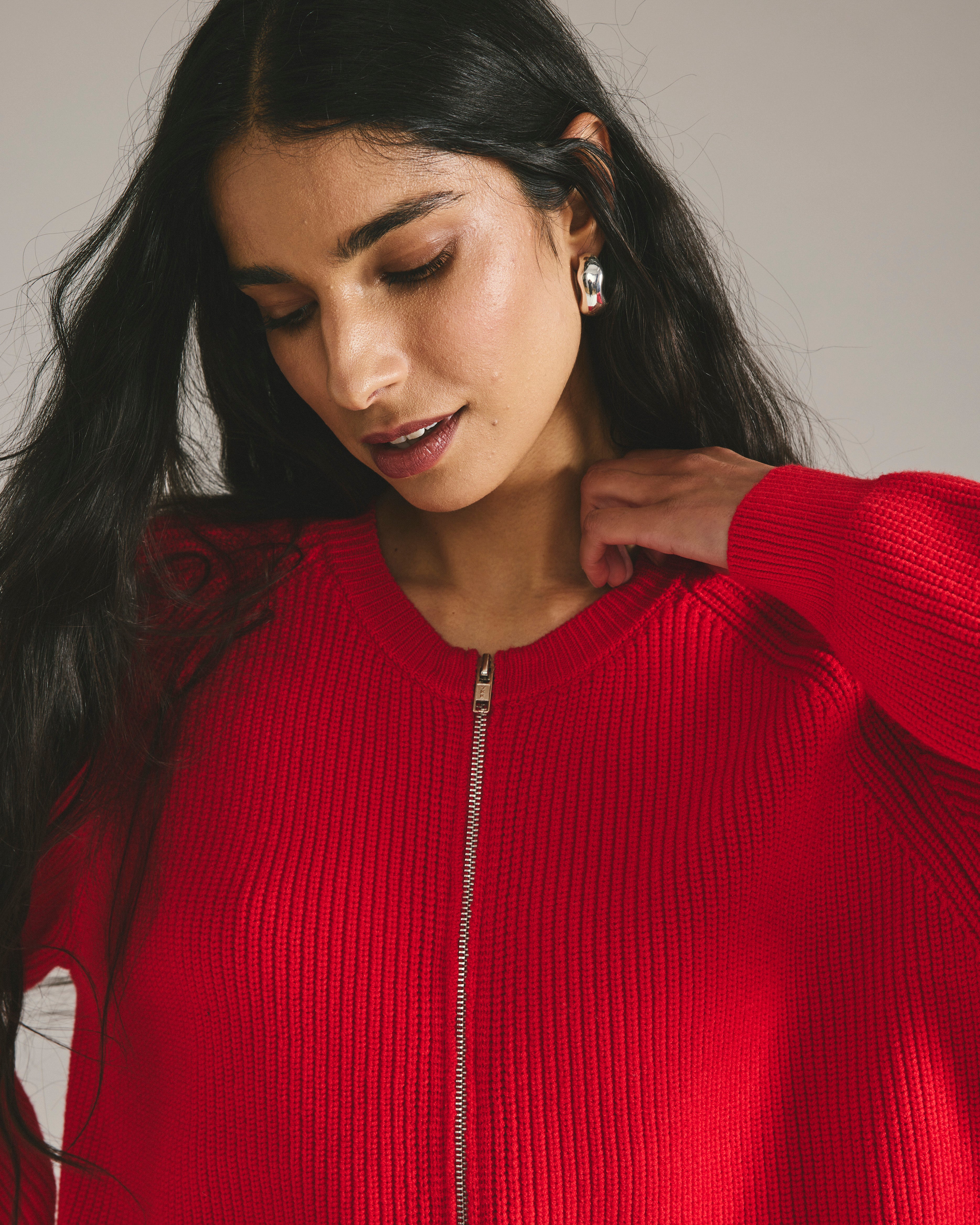 Better-Than-Wool Zip Cardigan - Lipstick – Universal Standard