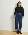 Brandi Cuffed Barrel Leg Jeans - Berkeley Blue