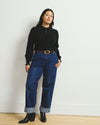 Brandi Cuffed Barrel Leg Jeans - Berkeley Blue
