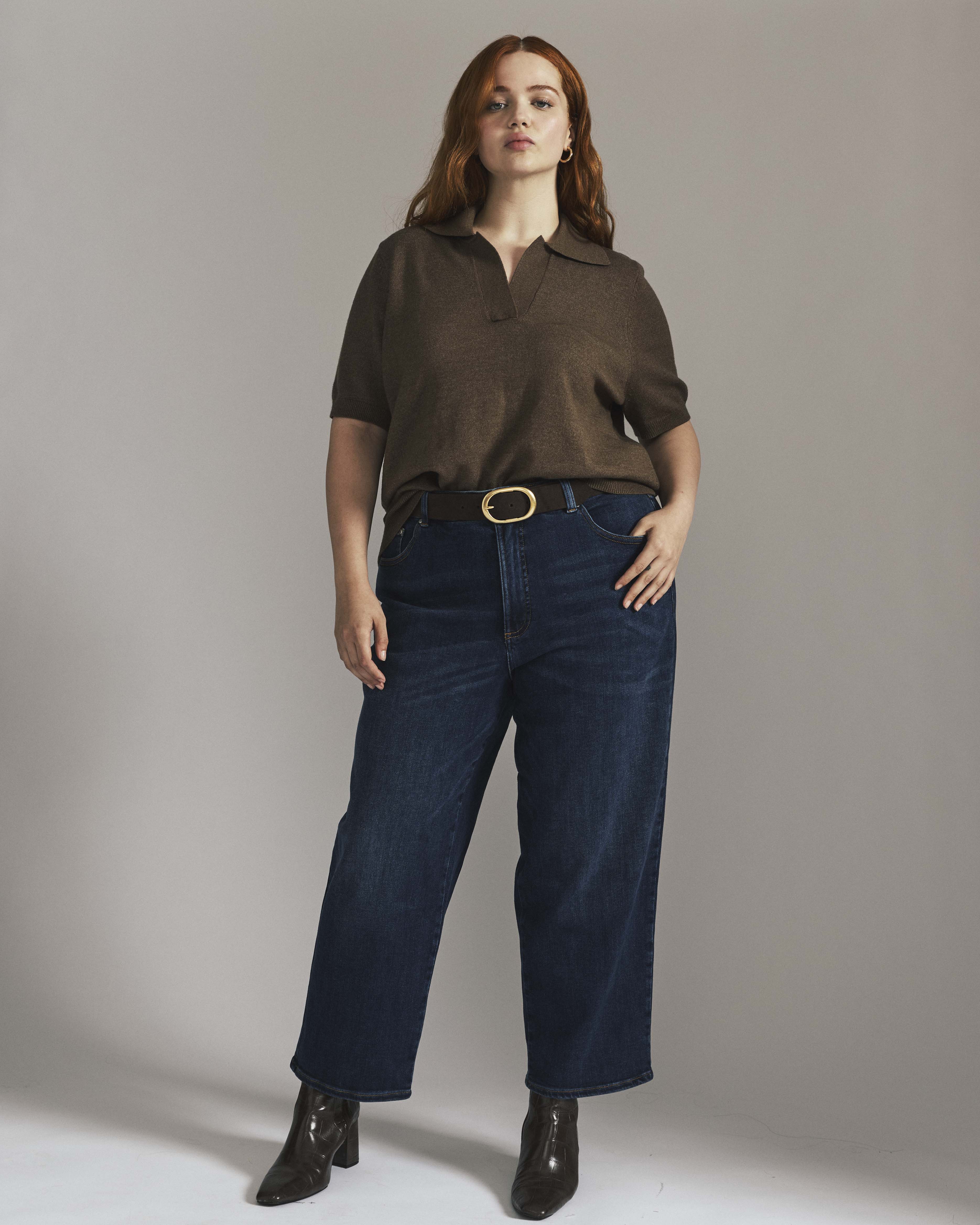 Donna High Rise Curve Straight Leg Jeans 27 Inch - Stonewash
