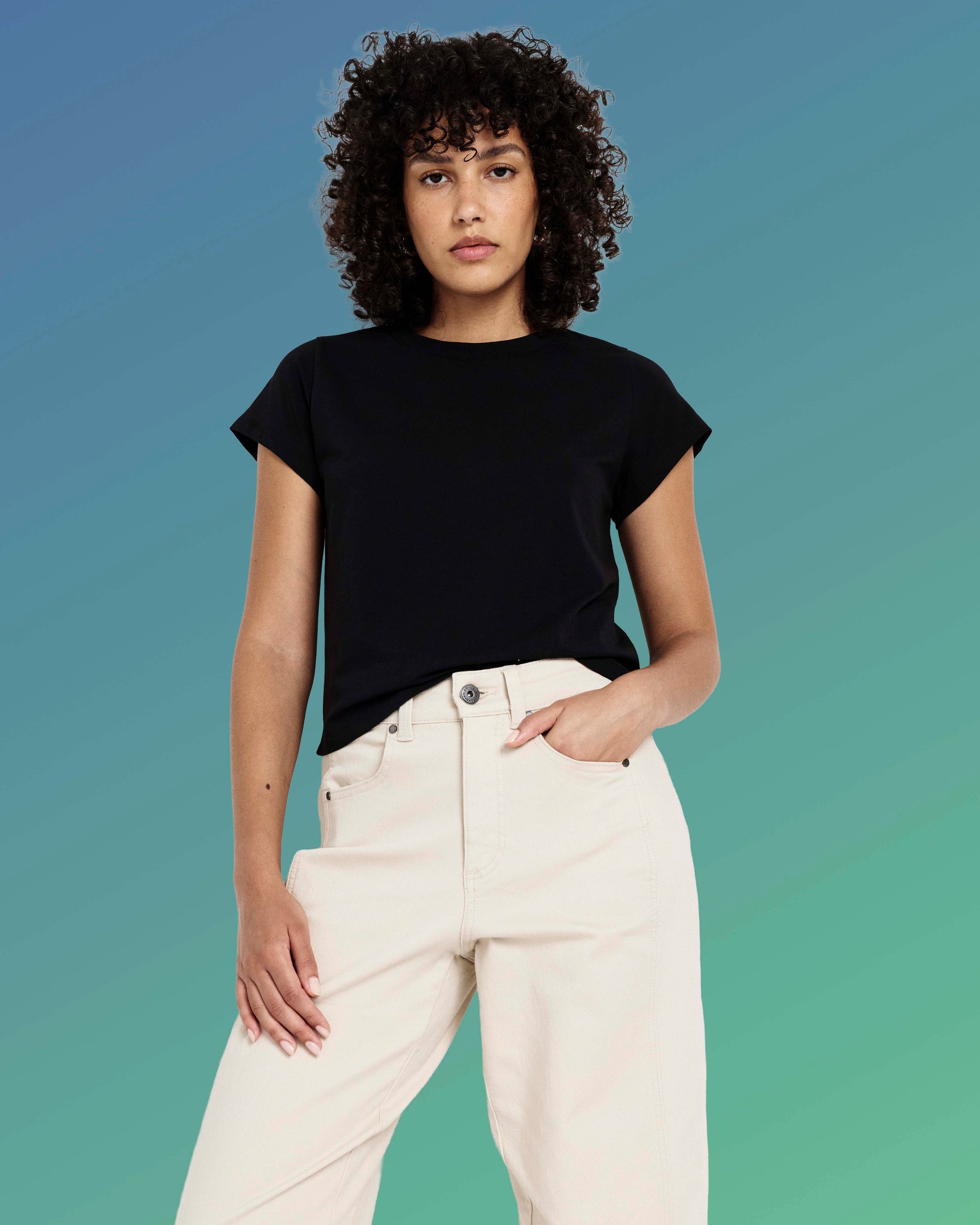 Frenchie Easy Fit Tee - Black