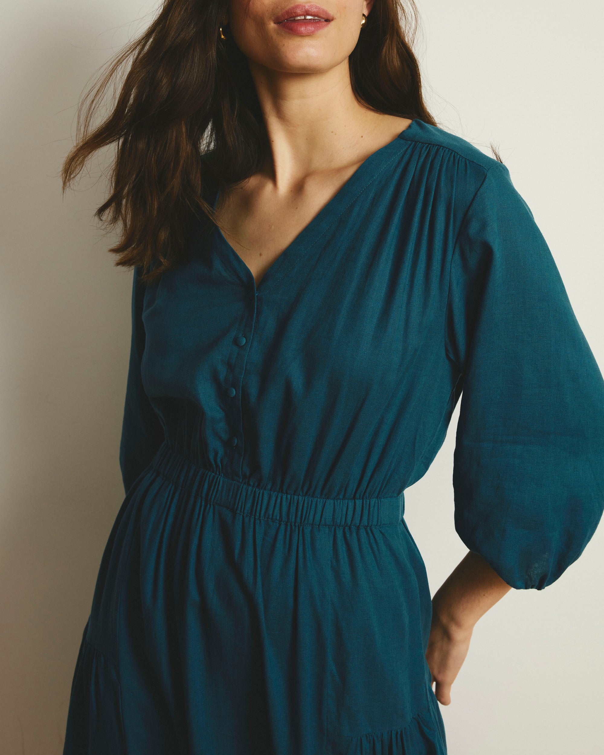 Sorrento Linen Midi Dress - Ink Blue | Plus Size & Straight Size Women's Fashion | Universal Standard