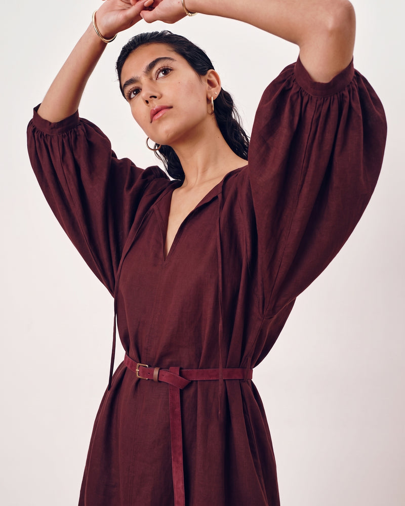 Amparo Linen Blend Dress - Brulee