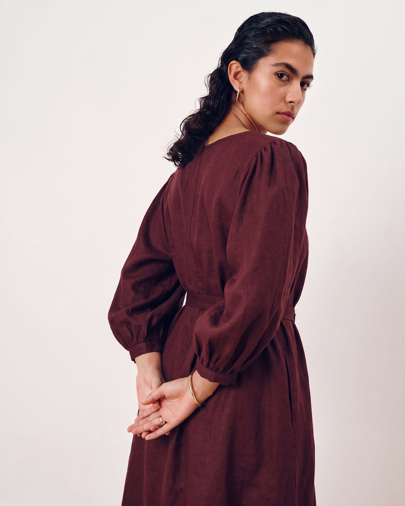 Amparo Linen Blend Dress - Brulee