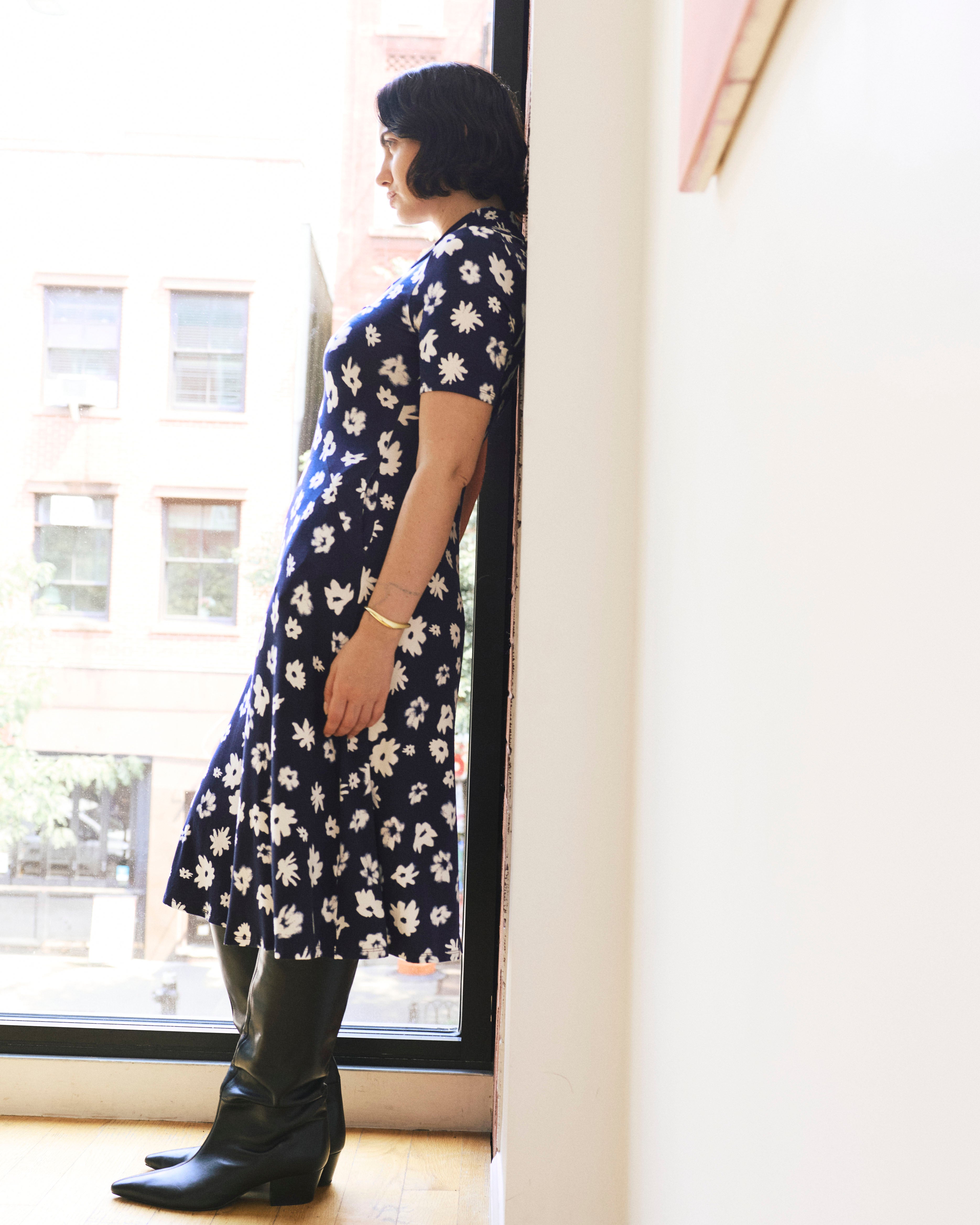 Zadie Liquid Jersey Gathered Dress - Mystic Blossom – Universal