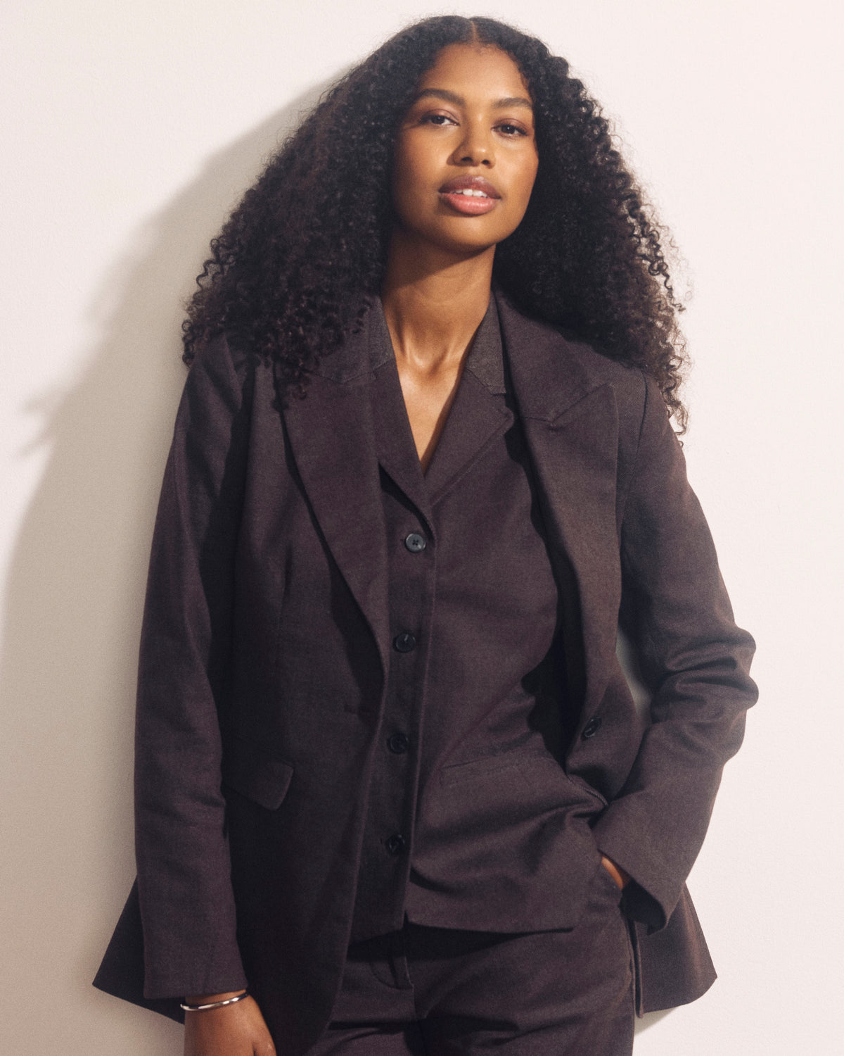 Percy Denim Look Blazer - Espresso | Plus Size & Straight Size Women's Fashion | Universal Standard