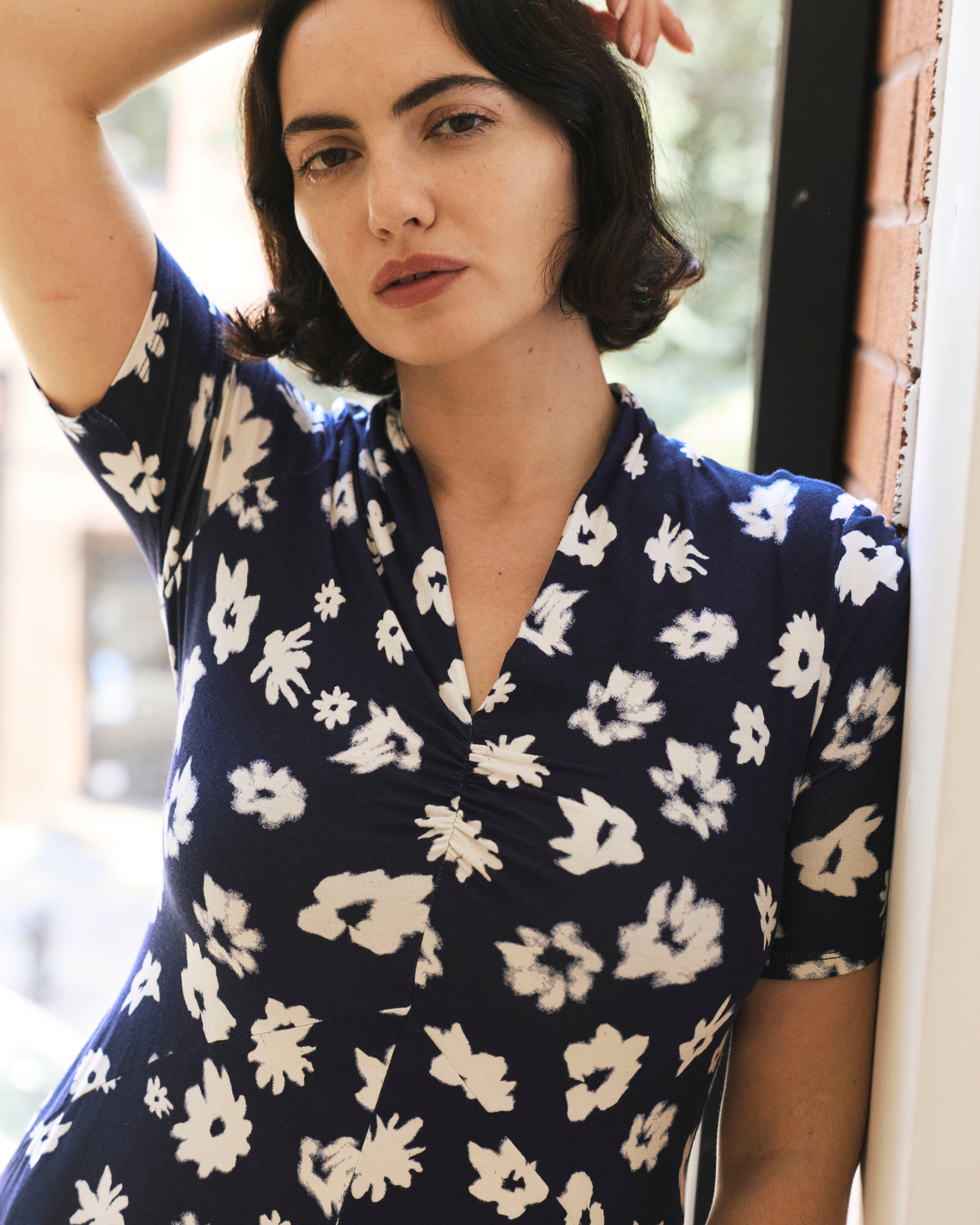 Zadie Liquid Jersey Gathered Dress - Mystic Blossom – Universal