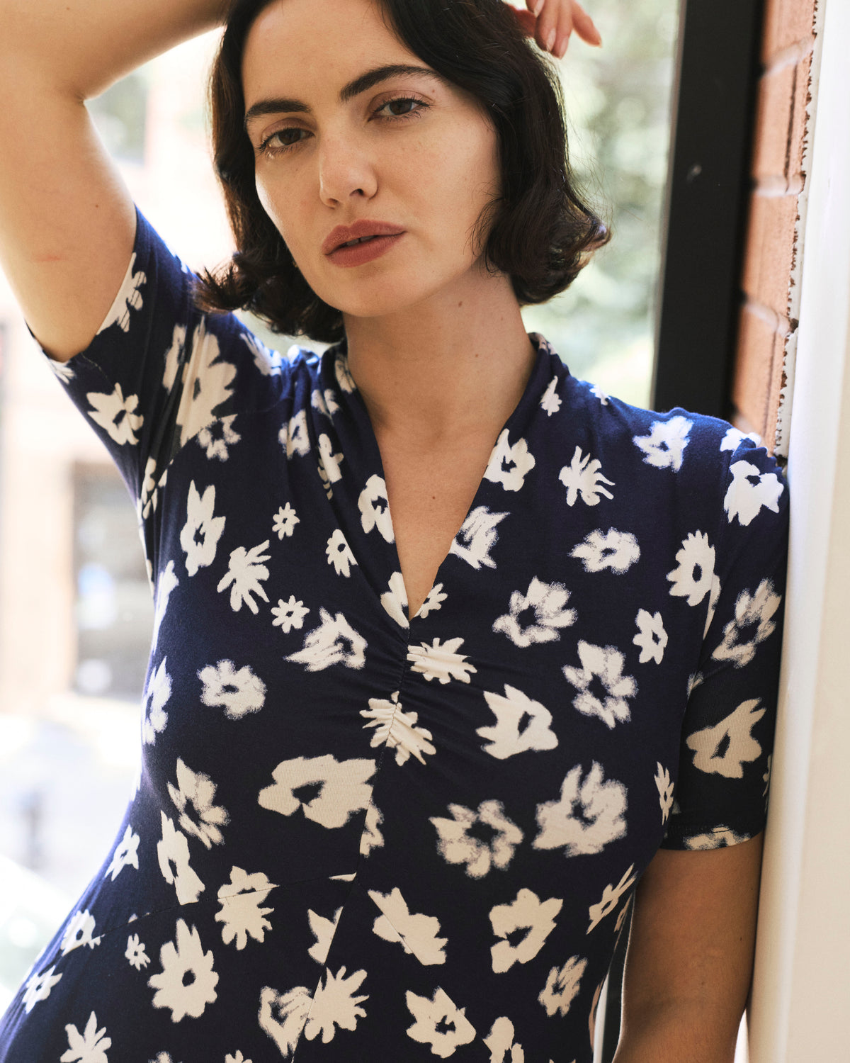 Zadie Liquid Jersey Gathered Dress - Mystic Blossom | Plus Size & Straight Size Women's Fashion | Universal Standard