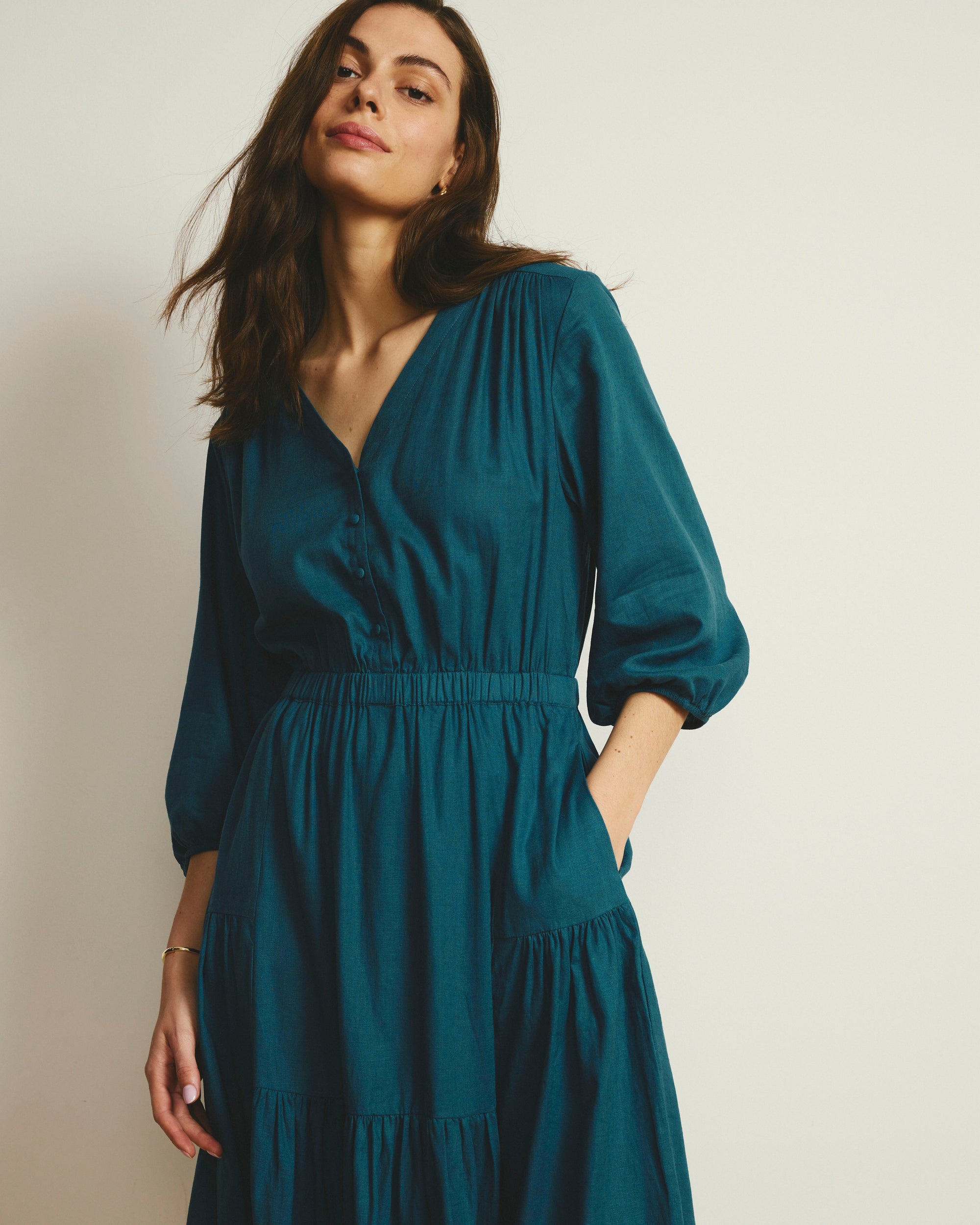 Sorrento Linen Midi Dress - Ink Blue | Plus Size & Straight Size Women's Fashion | Universal Standard