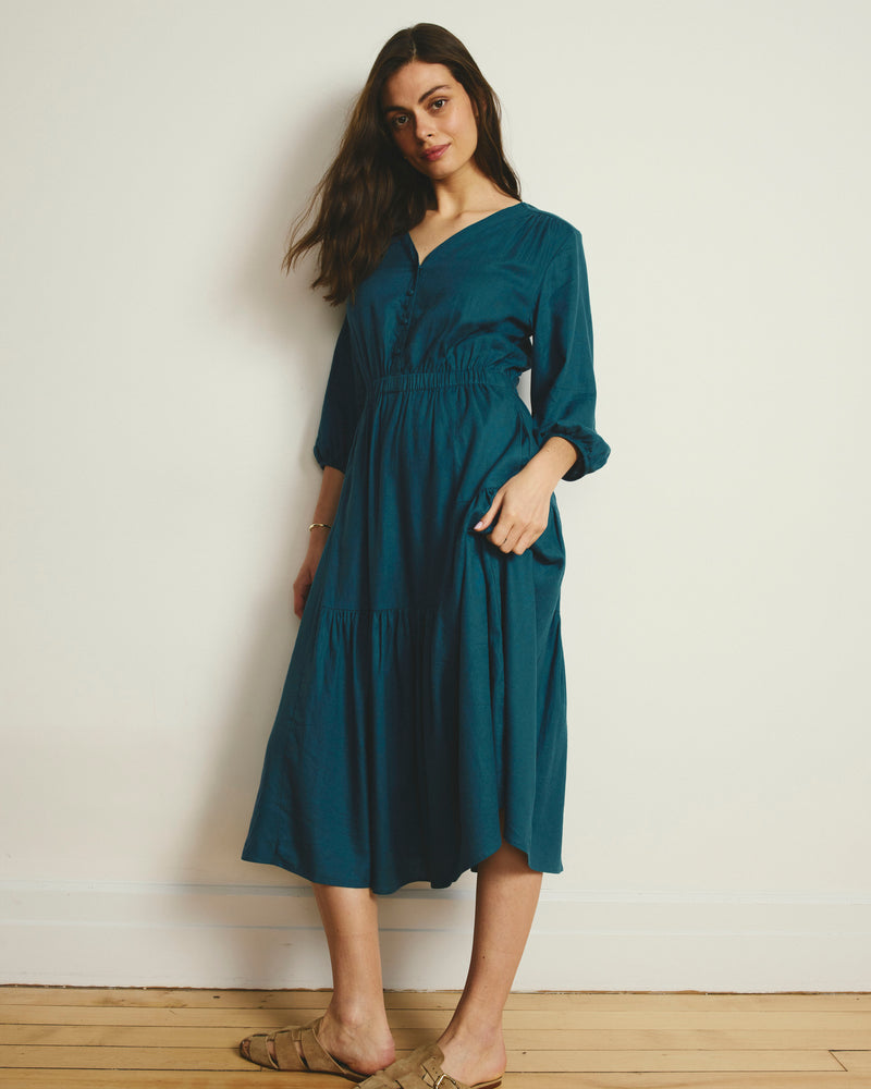 Sorrento Linen Midi Dress - Ink Blue | Plus Size & Straight Size Women's Fashion | Universal Standard
