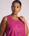 Woman wearing Tamsin Stretch Linen Vest - Hyper Pink from Universal Standard