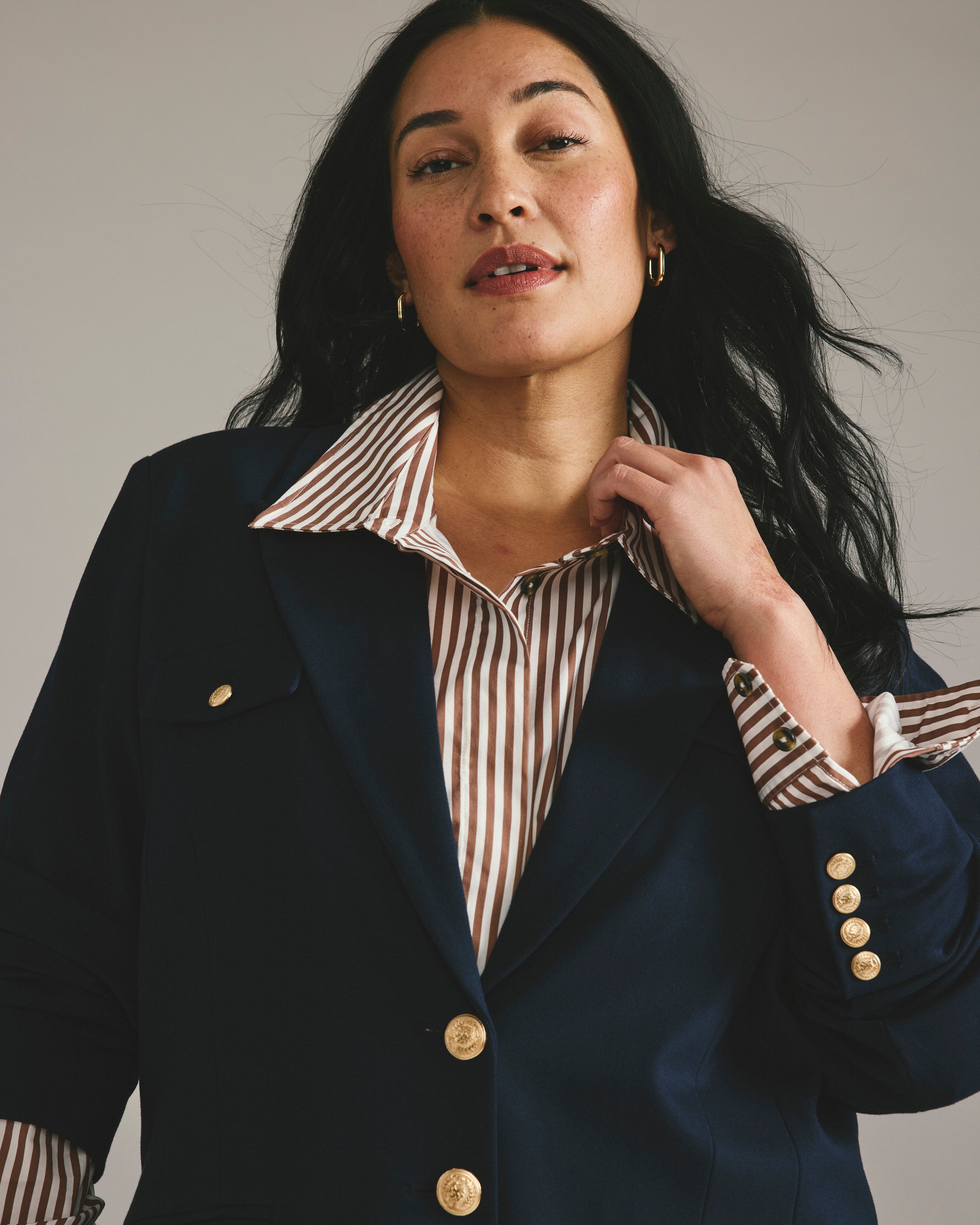 4 Pocket Ponte Blazer - Navy with Gold Buttons – Universal Standard
