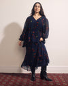 Karina V-Neck Chiffon Blouse - After Dark Print