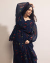 Karina V-Neck Chiffon Blouse - After Dark Print