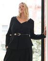 Statement Tailored Ponte Top - Black