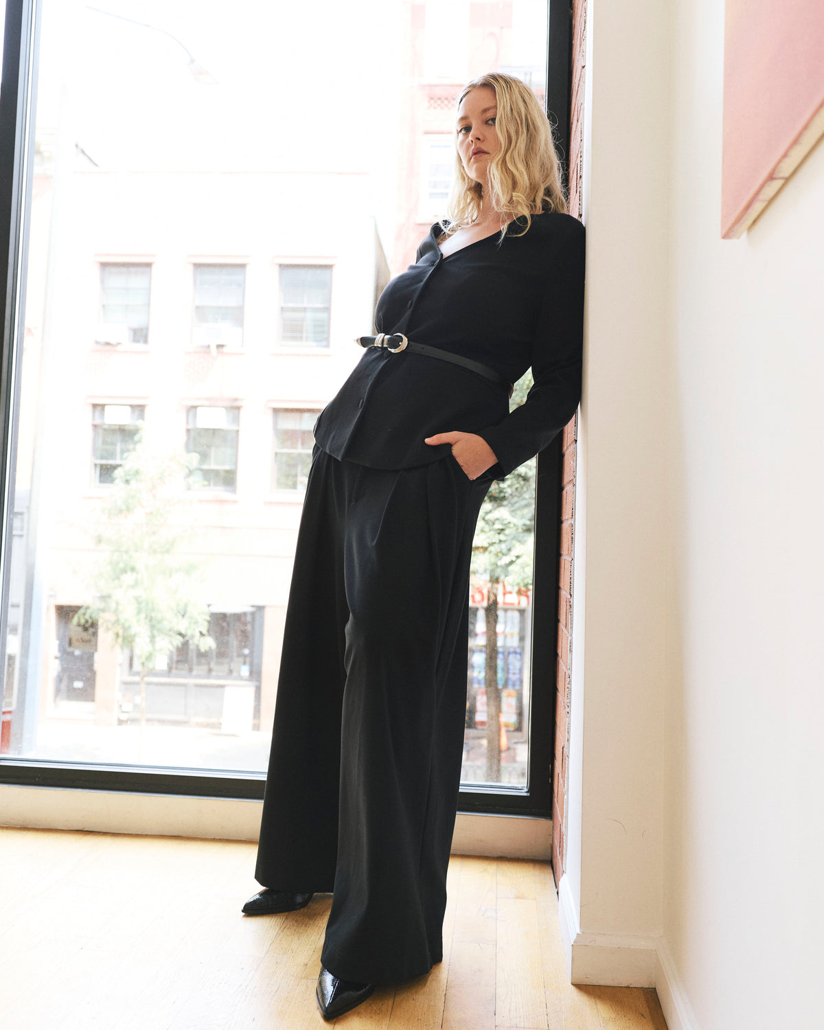Statement Tailored Ponte Top - Black