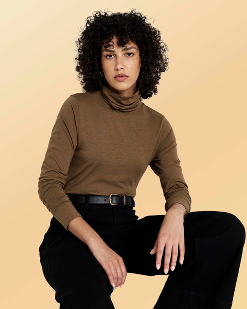 Close Fit Turtleneck - Sepia | Plus Size & Straight Size Women's Fashion | Universal Standard