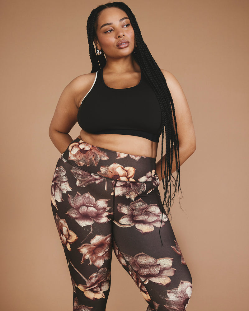 Woman wearing Next-to-Naked Cropped Legging - Lotus Print from Universal Standard