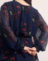 Karina V-Neck Chiffon Blouse - After Dark Print