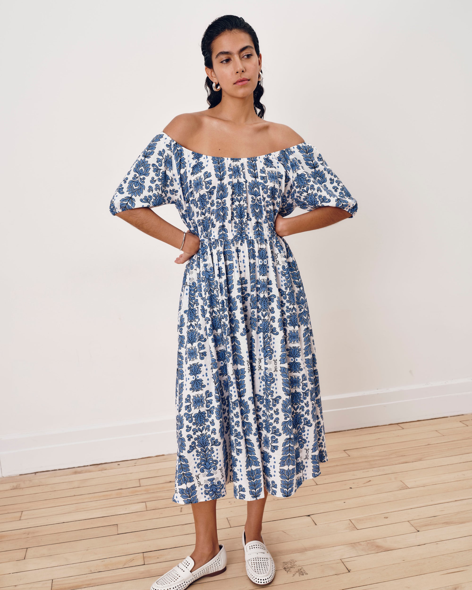 Andrea Linen Blend Dress - Rococo Beach Print | Plus Size & Straight Size Women's Fashion | Universal Standard