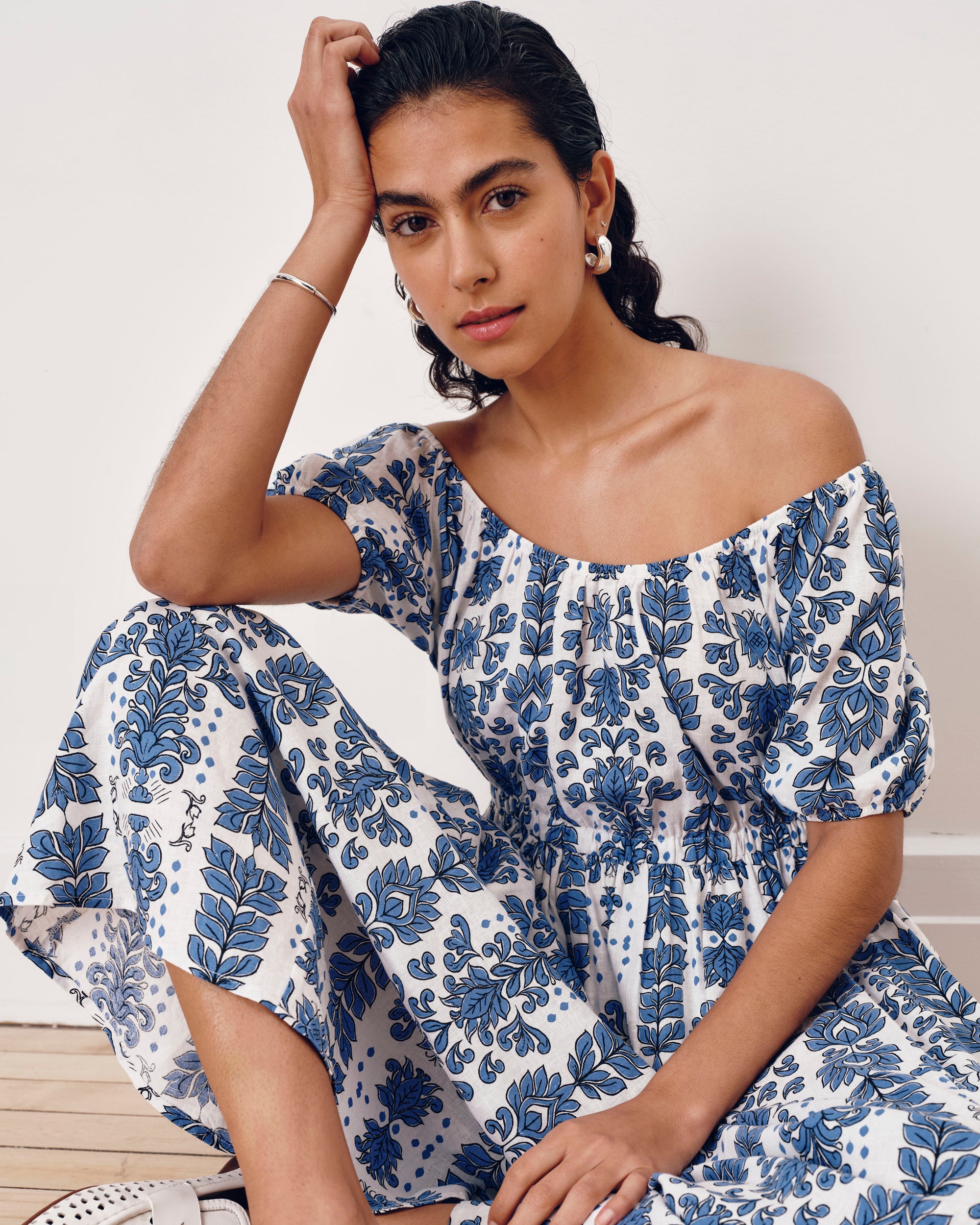 Andrea Linen Blend Dress - Rococo Beach Print | Plus Size & Straight Size Women's Fashion | Universal Standard