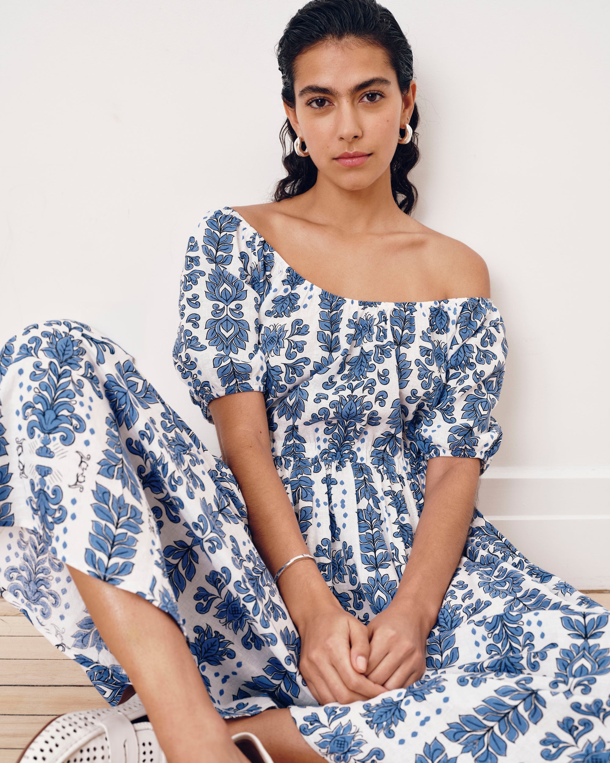 Andrea Linen Blend Dress - Rococo Beach Print | Plus Size & Straight Size Women's Fashion | Universal Standard