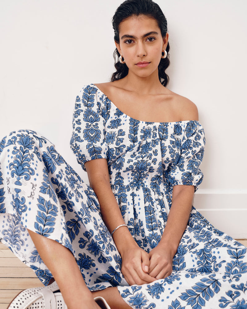 Andrea Linen Blend Dress - Rococo Beach Print | Plus Size & Straight Size Women's Fashion | Universal Standard