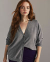 Savvy Fine Knit V-Neck Cardigan - Barcarolle Gray | Plus Size & Straight Size Women's Fashion | Universal Standard