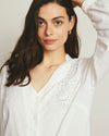 Frances Embroidered Linen Blouse - White | Plus Size & Straight Size Women's Fashion | Universal Standard