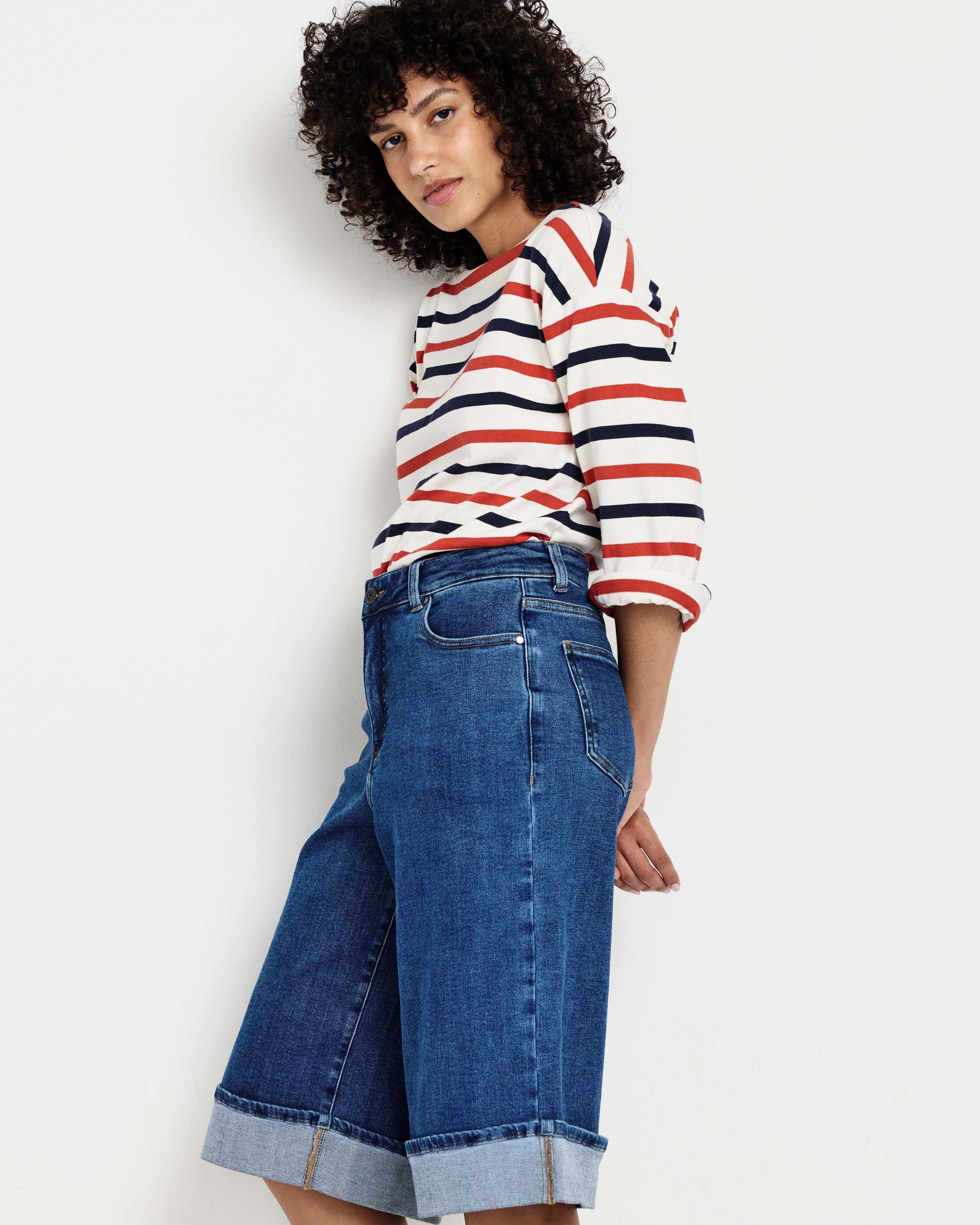 Briony Below the Knee Denim Shorts - Union City Blue | Plus Size & Straight Size Women's Fashion | Universal Standard
