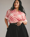 Cooling Stretch Cupro Artist Shirt - Red Plaid Print