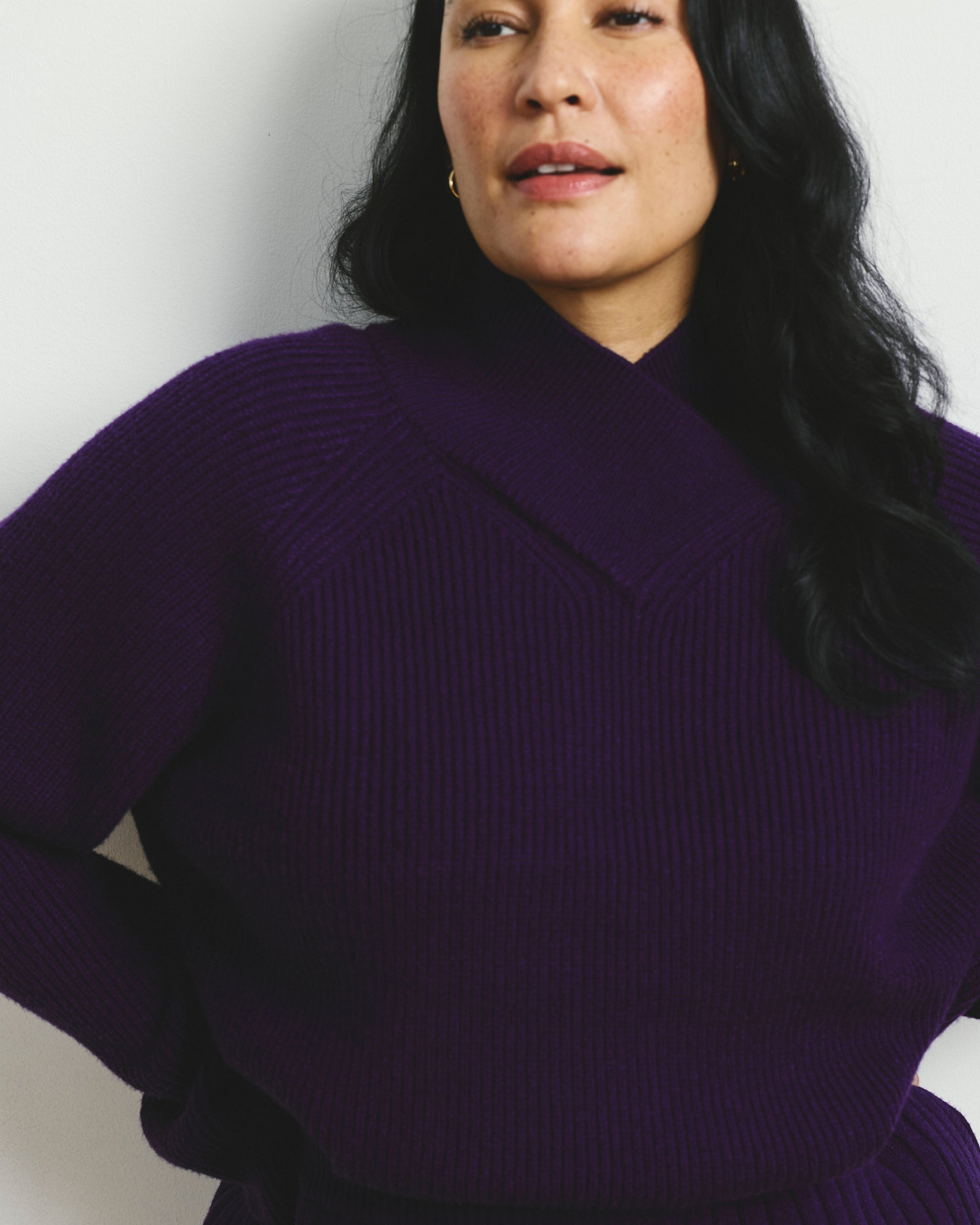 Arly Wrap Neck Sweater - Supernova