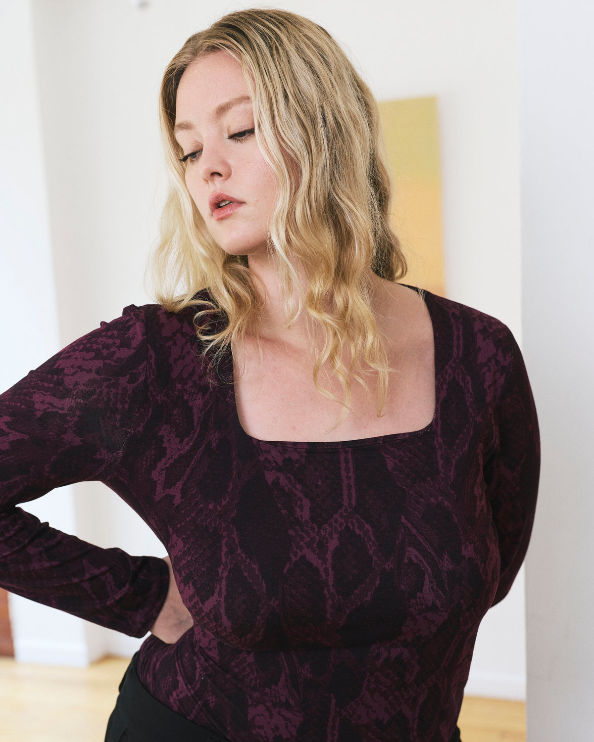 Agatha Liquid Jersey Top - Gamay Serpent Print | Plus Size & Straight Size Women's Fashion | Universal Standard