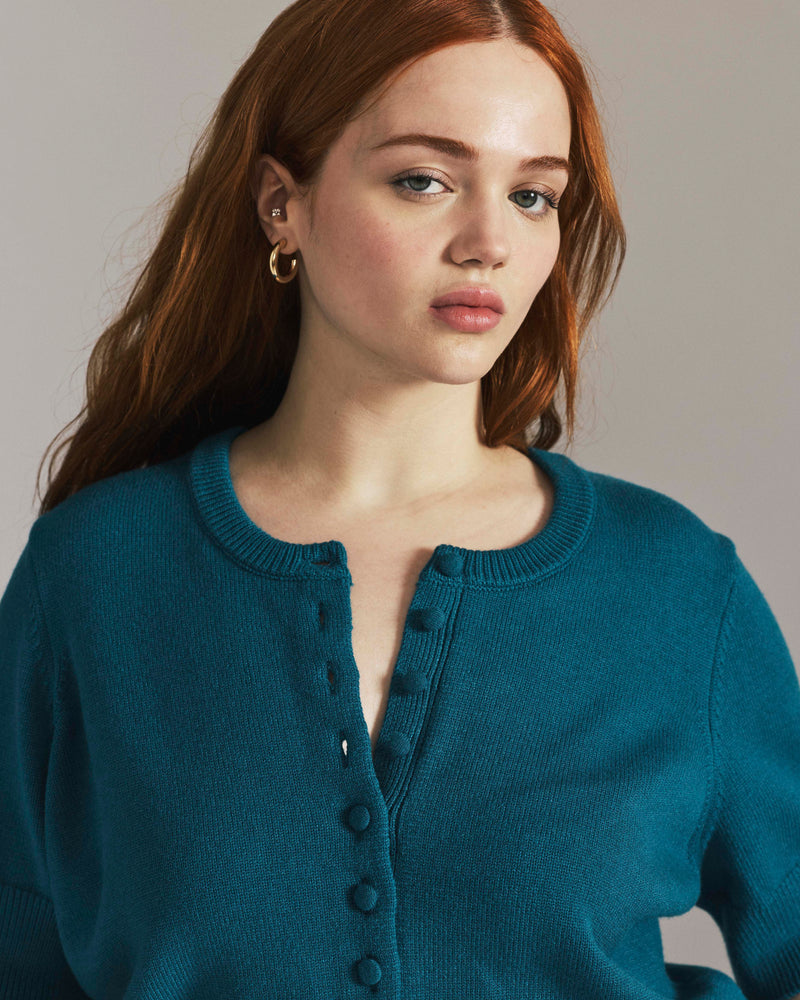 Soft Spun Short Sleeve Cardigan - Caspian Sea | Plus Size & Straight Size Women's Fashion | Universal Standard