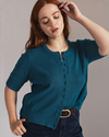 Soft Spun Short Sleeve Cardigan - Deep Teal | Plus Size & Straight Size Women's Fashion | Universal Standard