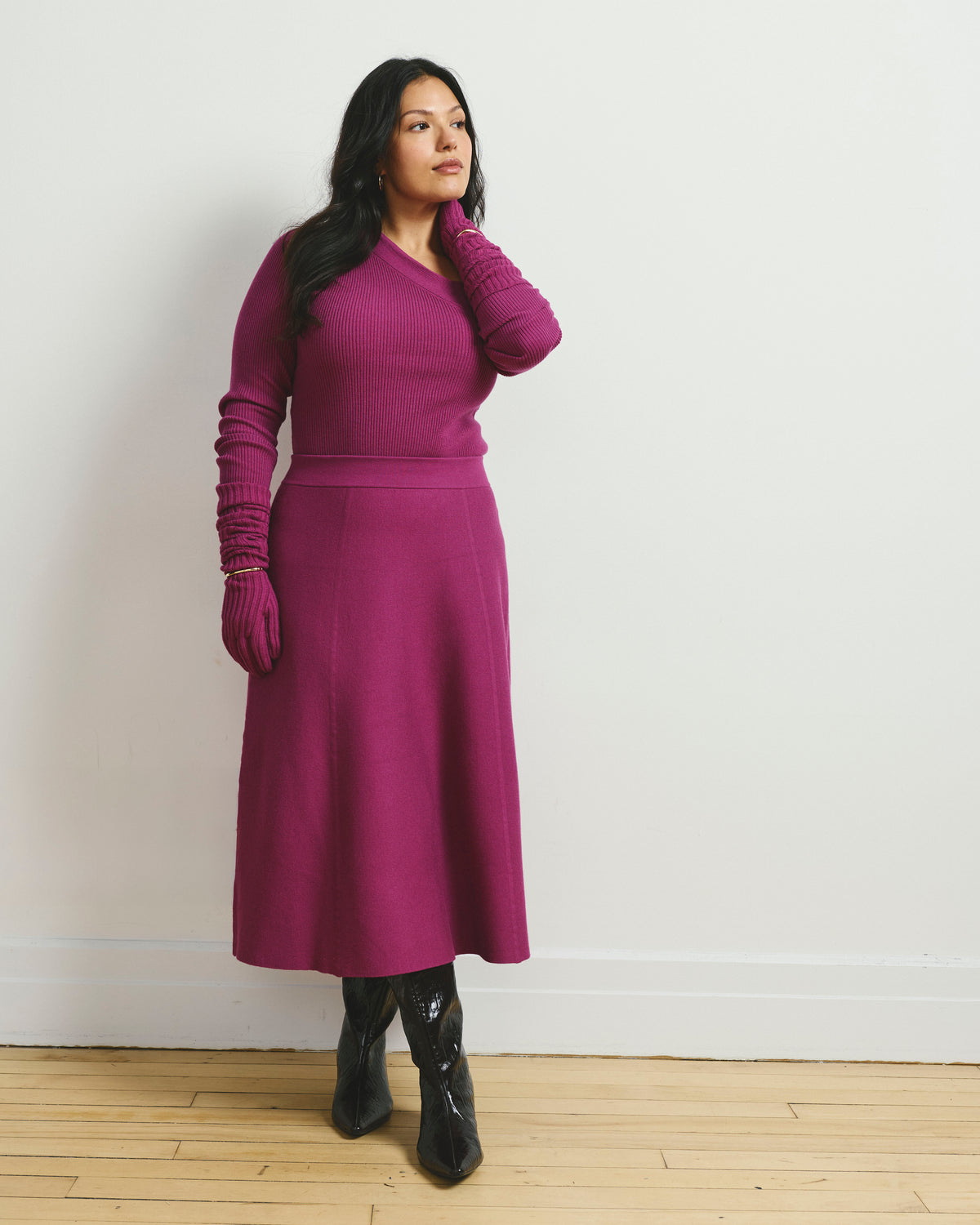 Leonora Sweater Skirt - Rothko Purple