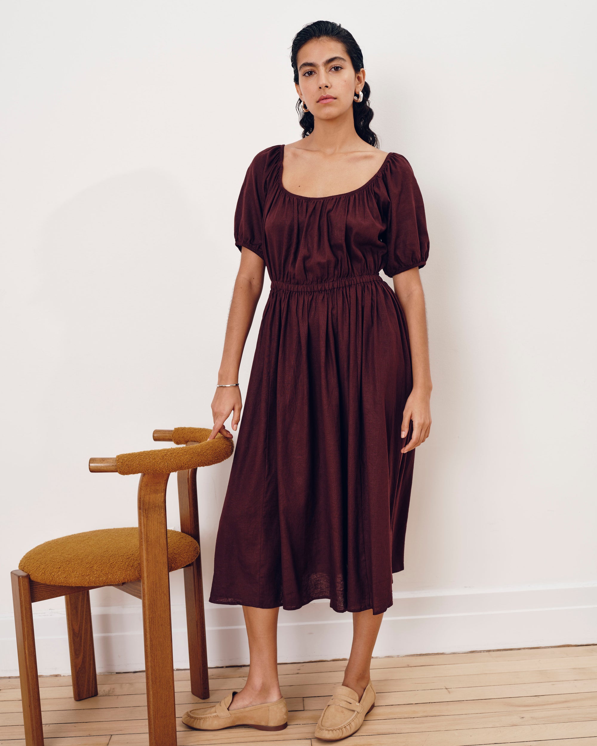 Andrea Linen Blend Dress - Brulee | Plus Size & Straight Size Women's Fashion | Universal Standard