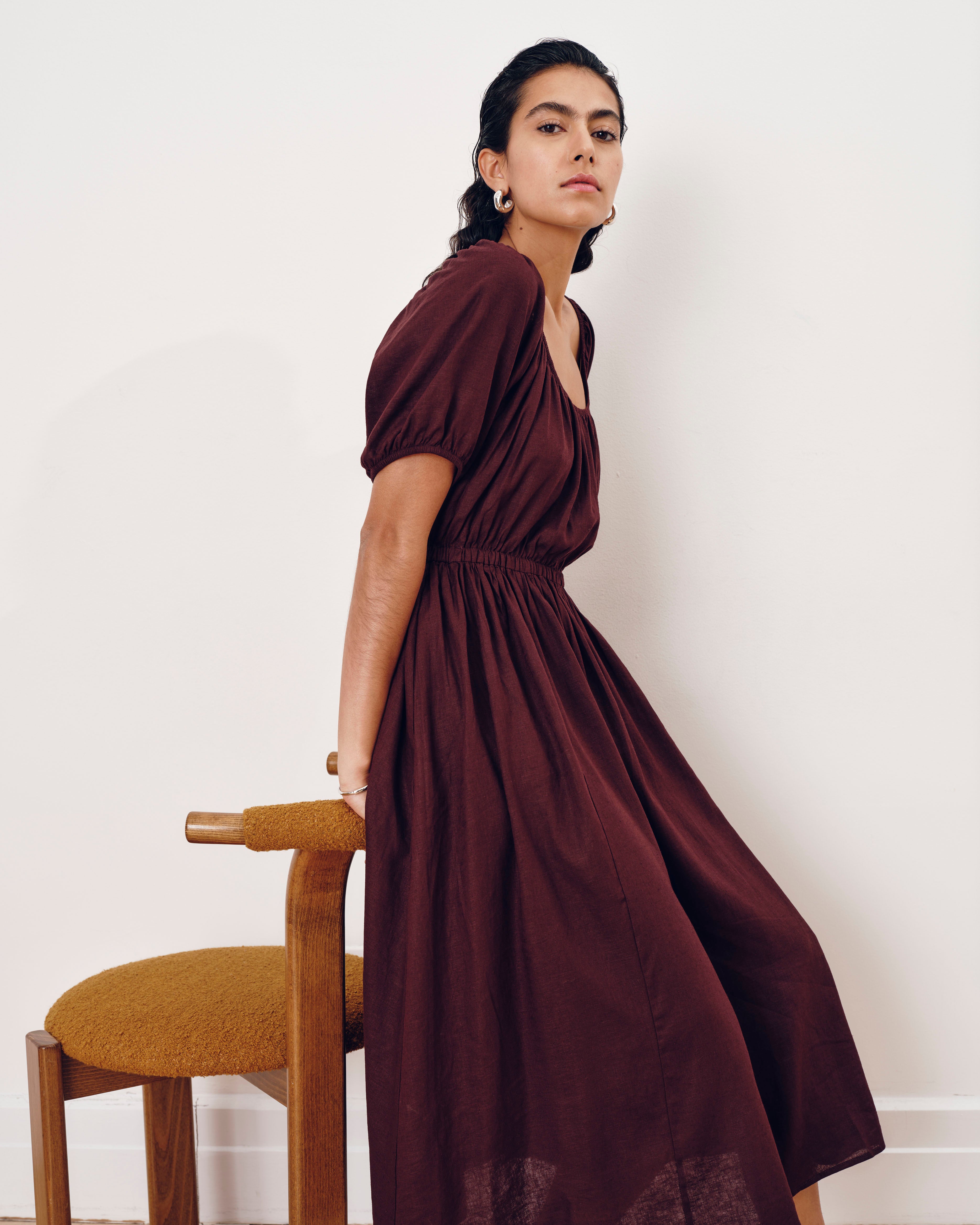 Andrea Linen Blend Dress - Brulee – Universal Standard