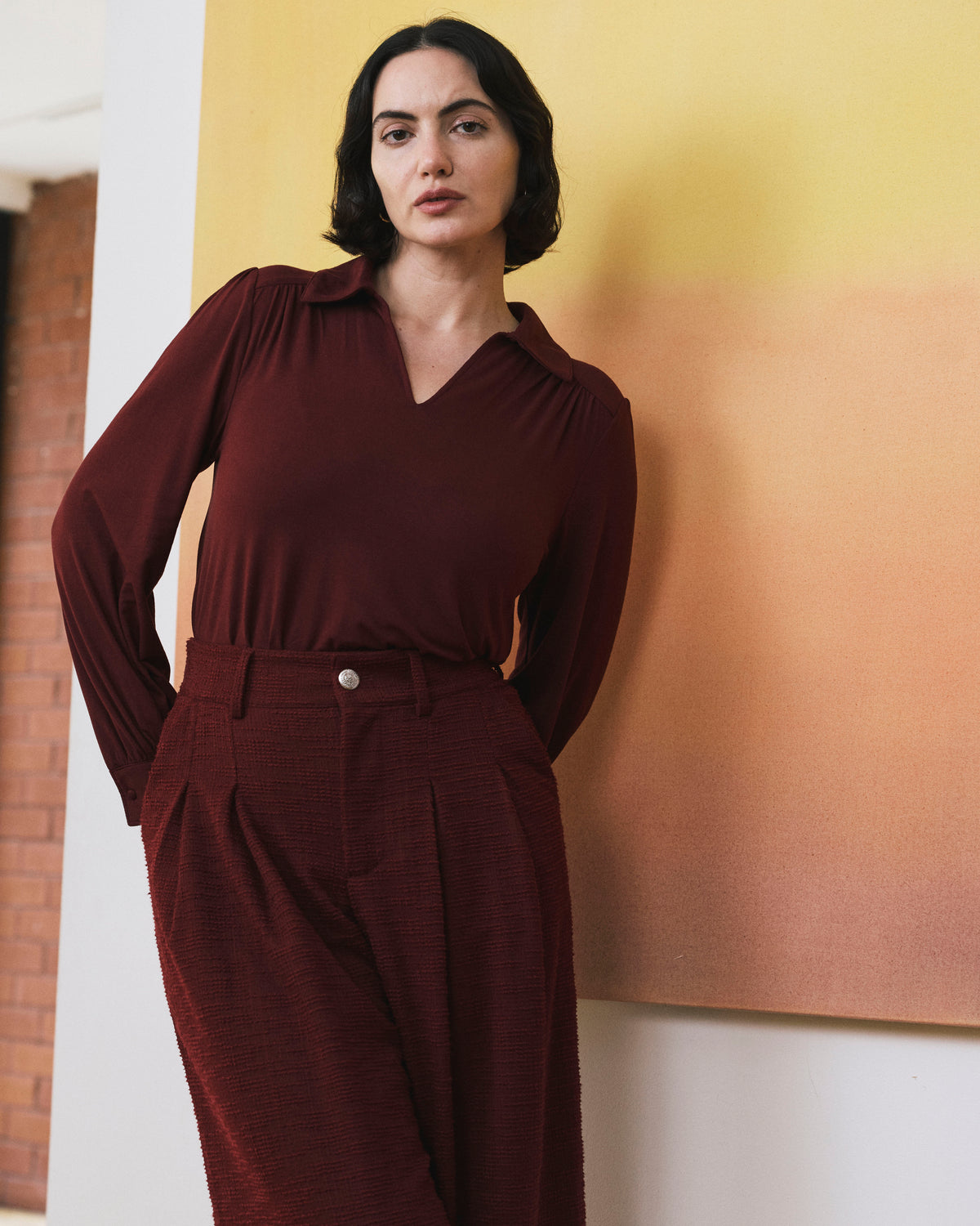 Moore Liquid Jersey Blouse - Deep Red | Plus Size & Straight Size Women's Fashion | Universal Standard