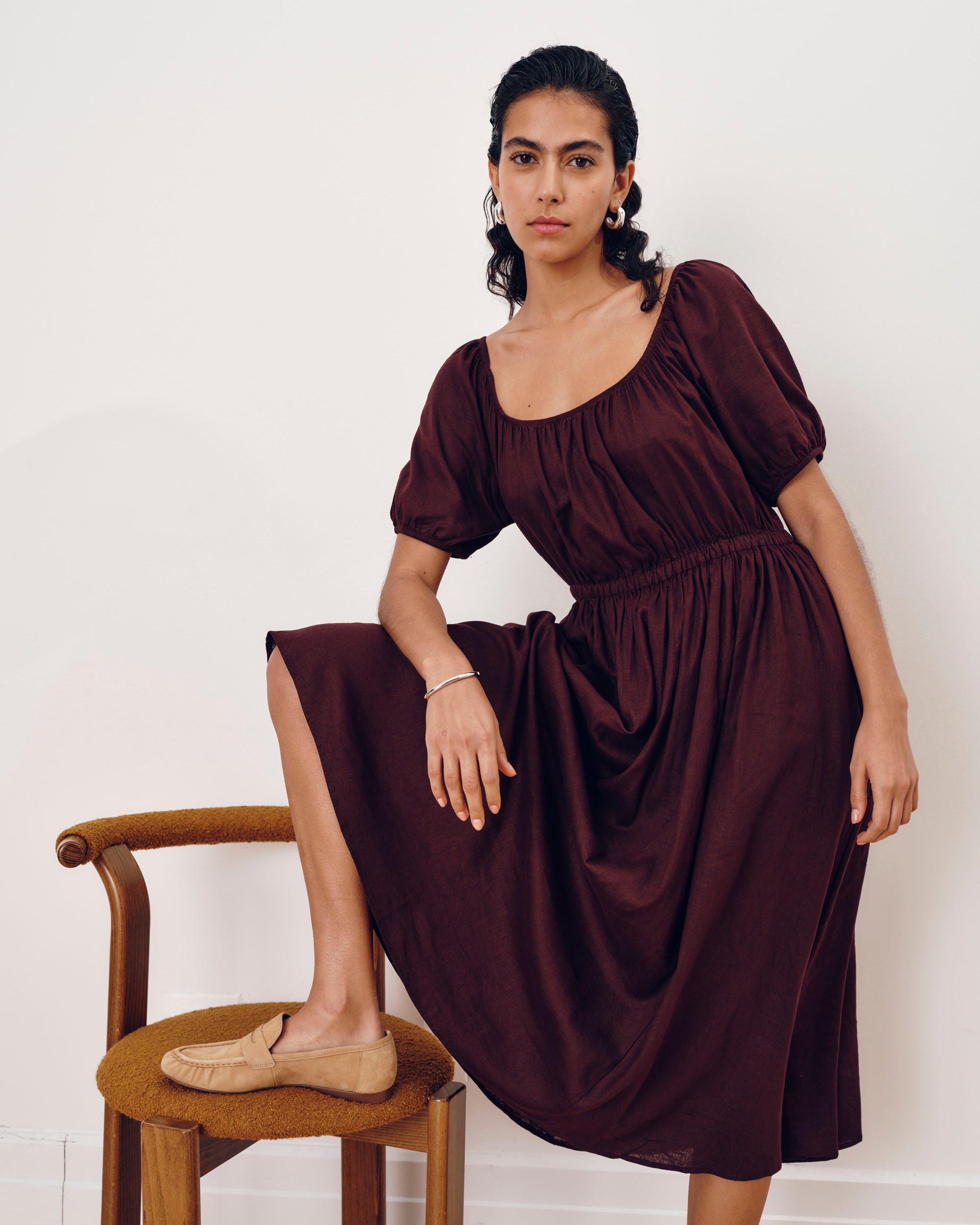 Andrea Linen Blend Dress - Brulee | Plus Size & Straight Size Women's Fashion | Universal Standard